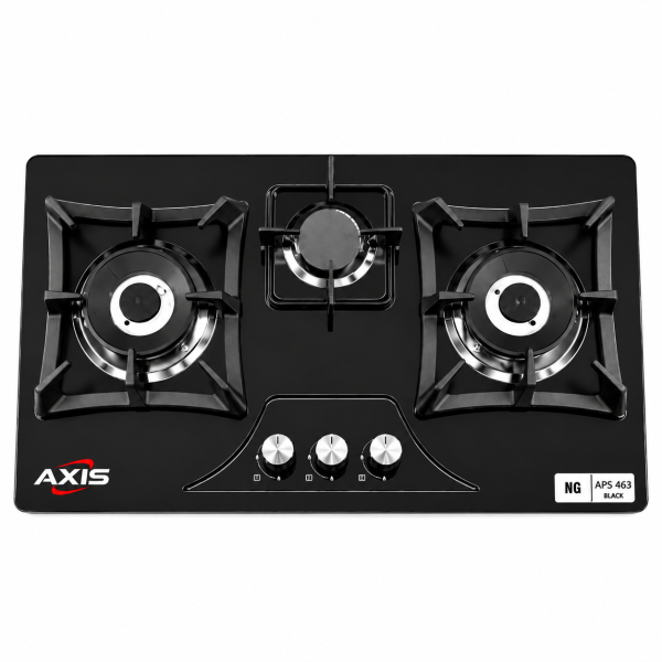AXIS AX-SB463-APS120 3-Burner Black Stainless Steel Hob