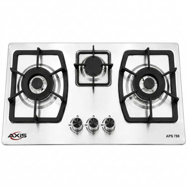 AXIS AX-SS788-APS120 (APS 788) 3-Burner Silver Stainless Steel Hob